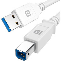 Portronics Printlink 1.5 Printer Cable With Usb Type-A To Usb Type-B Male Connectors, 1.5 Meters / 5 Ft Long, High-Speed Transfer Cord For Printers & Scanners (White)