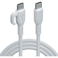 Portronics 60W Konnect Core 3 Type C To Type C Fast Charging Cable Cable For Smartphones,Tablets,Laptops & Other Type C Devices,In Built Cable Management Hook,Fast Data Sync,Strong Pvc Material(White)
