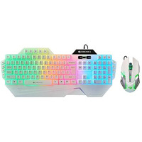 Zebronics Optimus Gaming Keyboard & Mouse Combo, Braided Cable, Gold Plated Usb, Upto 3600 Dpi, 6 Buttons, High Resolution Sensor, Multicolor Led, Dedicated Macro Keys, 117 Keys (White)