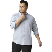 Thomas Scott Mens | Full Sleeve | Solid Plain Color | Regular Fit | Plus Size | 100% Cotton | Mandarin Collar | Casual | Shirt (Grey_6Xl)