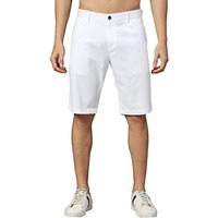 Thomas Scott Mens Solid Slim Fit 100% Cotton Shorts White