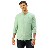 Thomas Scott Mens | Full Sleeve | Solid Plain Color | Regular Fit | 100% Cotton | Button Down Collar | Casual | Shirt (Green_S)