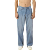 Thomas Scott Men Relaxed Fit Clean Look Light Fade Cotton Baggy Jeans (Light Blue, 30)