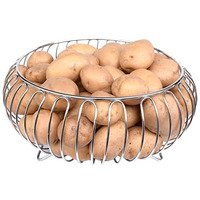 Plantex Heavy Duty Stainless Steel Fruit And Vegetable Basket/Table Top Fruit Rack/Vegetable Stand(Chrome),?9 Litre