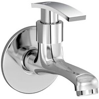 Plantex Long Body Bib Cock For Bathroom With Water Saving Aerator/Wall Mount Bibtap With Wall Flange And Teflon Tape For Bathroom (Samar-1262-Chrome Finish)
