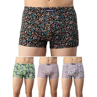 Lux Cozi Pack Of 4 Men's Assorted Inner Elastic Semi Long Printed Trunk (Size : 90Cm)
