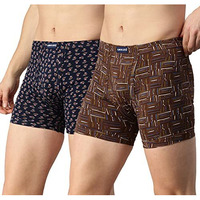 Lux Cozi Men's Pack Of 2 Assorted Inner Elestic Long Printed Trunk (Size : 95Cm)