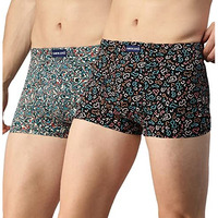 Lux Cozi Pack Of 2 Men's Assorted Inner Elastic Semi Long Printed Trunk (Size : 90Cm)