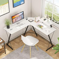 White Mulberry L-Shape Corner Desk |Diy Assembly| Monitor Raising Shelf | Engineered Wood & Sturdy Steel Leg|Perfect For Office Home Gaming Study Desk Computer Table|L(130+130)*45 * 77Cm|White