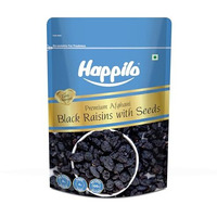 Happilo Premium Afghani Black Raisins With Seeds 250G, Rich In Fiber, Antioxidants, Gluten Free, Zero Cholesterol
