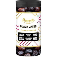 Happilo Black Dates Jar 500G, Rich In Iron, Antixidants, Fiber And Vitamin, Chewy Texture, Natural Sweetness, No Added Preservatives