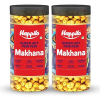 Happilo Makhana Superhot Peri Peri Jar 80G (Pack Of 2), Roasted Foxnut Healthy Snack Low Calorie Gluten Free And Vegan