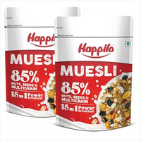 Happilo Premium Dry Fruit Muesli 500G (Pack Of 2), 85% Nuts, Seeds And Multigrain, 15 In 1 Power Breakfast, High In Fiber, Omega 3, Protein
