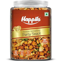 Happilo Premium International Party Snack Jar 800G, Peanuts, Green Peas, Broad Beans, Plant-Based Protein And Fiber, Flavorful Snack During Parties