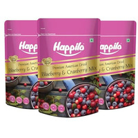 Happilo Premium Dried Blueberry Cranberry Duet 200G (Pack Of 3), Rich In Antioxidants, Fiber And Essential Nutrients, Wholesome Treat
