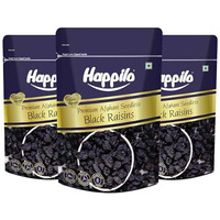 Happilo Premium Afghani Seedless Black Raisins 250G (Pack Of 3), Natural Sweetener, Wholesome Snack, Rich In Fiber And Antioxidants, Dry Fruits Source Of Potassium