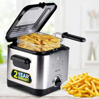 Ibell 1.5L Deep Fryer For Home - 1500W, Compact And Low Oil Consumption, Stainless Steel, Variable Temperature Control, Silver
