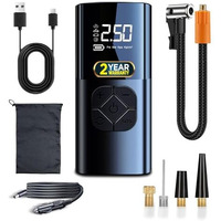 Ibell Ti1070M Wireless Tyre Inflator, 60Watts, 4000Mah Rechargeable Battery, 2X Inflation Speed, Type C, Smart Preset Modes For Car/Motorbike (Black)