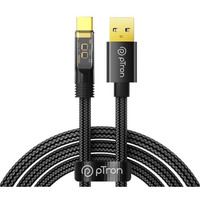 Ptron Solero 65W Usb To Type-C Super Fast Charging Usb Cable Compatible With Samsung,Oneplus,Oppo,Vivo,Xiaomi,Realme & Other Type-C Devices, Unbreakable Nylon Braid, 480Mbps Data Sync (1M, Jet Black)