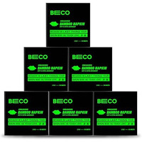 Beco Bamboo Super Soft & Absorbent Serving Tissue Napkins 600 Sheets 300 Pulls 2 Ply- 100% Natural And Ecofriendly (Pack Of 6)