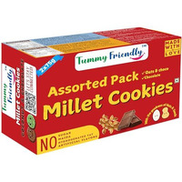 Tummyfriendly Foods Millet Chocolate Cokies And Oats Cookies. Healthy Millet Biscuits For Babies, Kids, Adults. Ragi Jaggery Biscuits. Healthy Snacks For Kids - 2X75 Grams