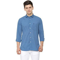 Allen Solly Men's Plain Slim Fit Casual Shirt (Assfwspf126551_Medium Blue 39)