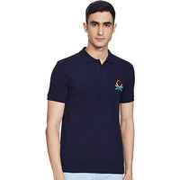 United Colors Of Benetton Men's Cotton Solid Slim Fit Polo Shirt (3081J7108I903_Navy Xl)