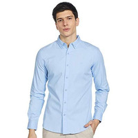 United Colors Of Benetton Men's Cotton Solid Slim Shirt (5Ns01U008I908_Sky Blue S)