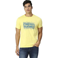Pepe Jeans Men's Slim Fit Graphic Printed T-Shirts Yellow