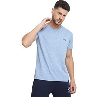 Van Heusen Athleisure Men's Solid Regular Fit T-Shirt (70018_Sky Blue M)