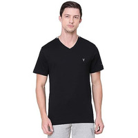 Van Heusen Men Athleisure Smart Tech Regular Fit T-Shirt - Easy Stain Release, Anti Stat, Ultra Soft_60001_Black_Large