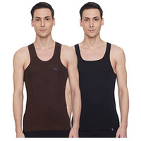 Van Heusen Men Athleisure Moisture Wicking Gym Slim Fit Vest - 100% Combed Cotton - Ultra Soft, Extended Length_60077_Black_M
