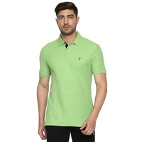 Van Heusen Athleisure Men Athleisure Colour Fresh Regular Fit Polo T-Shirt-100% Combed Cotton-Moisture Wicking, Ultra Soft_60032_Green Mint_L