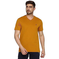 Van Heusen Men Athleisure Smart Tech T-Shirt - Easy Stain Release, Anti Stat, Ultra Soft_60001_Mustard_Xxl