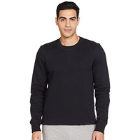 Van Heusen Athleisure Men Sweatshirt - Cotton Rich - Ultra Soft, Crew Neck, Long Sleeve_60076_Black_Xl