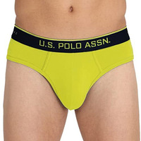 U.S. Polo Assn. Mens Cotton Coolmax Solid I706 Briefs - Pack Of 1 (Lime L)