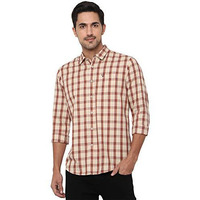 Allen Solly Men's Cotton Regular Fit Shirt (Alsfcucufw11019_Beige 39)
