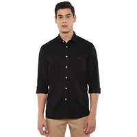 Louis Philippe Men's Cotton Solid Straight Shirt (Lrsfcslpq47815_Black, 40