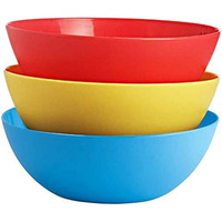 Kuber Industries Modular Plastic Solid Mixing Bowl|Unbreakable Mixing Bowls|Microwave & Dishwasher Safe|Size 15 X 15 X 7 Cm|Pack Of 3, Capicity 1000 Ml (Multicolour)