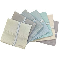 Kuber Industries Cotton Premium Collection Handkerchiefs For Men (Light Colour) - Set Of 6