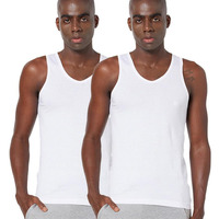 Zoiro Men's Soft Classic Cotton Solid Vest (3109 White Twin, Pack Of 2)