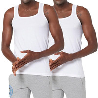 Zoiro Men's Soft Classic Cotton Solid Vest (3110 White Twin, Pack Of 2)