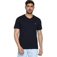 Van Heusen Men Athleisure Smart Tech Slim Fit T-Shirt - Easy Stain Release, Anti Stat, Ultra Soft_60001_Navy_L