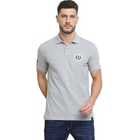 Van Heusen Athleisure Men's Solid Regular Fit T-Shirt (70017_Grey Melange Xl)