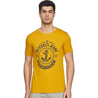 Integriti Men's Printed Slim T-Shirt (Dream-T-Ct-900_Musturd Melange M)