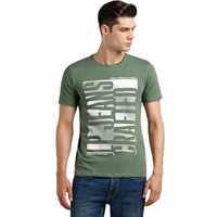 Louis Philippe Men's Cotton Solid Slim Fit T-Shirt (Lrkccslfq44979_Aqua M)