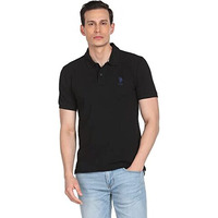 U.S. Polo Assn. Cotton Men's Solid Regular Button Down Shirt (Ustshc0021_Black L)