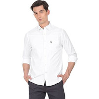 U.S. Polo Assn. Men's Cotton Regular Button Down Shirt (Usshtc0010_White S)