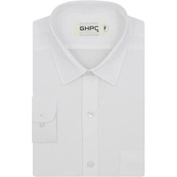 Ghpc By Arihant Men's 100% Cotton Plain Solid Full Sleeves Regular Fit Formal Shirt (White, Fsf400101_46)