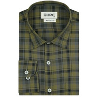 Ghpc 100% Cotton Plaid Checks Full Sleeves Regular Fit Formal Shirt For Men (Brown, Fsf703019_42)